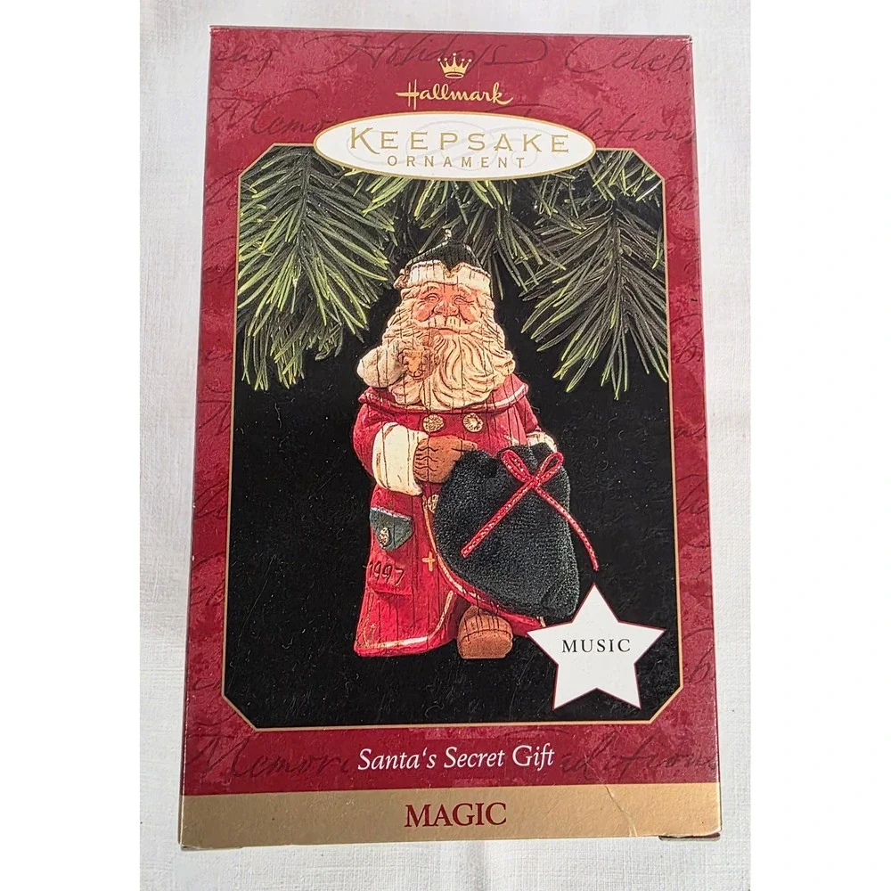 Hallmark Keepsake 1997 Santa's Secret Gift Musical Magic Ornament Robert Chad